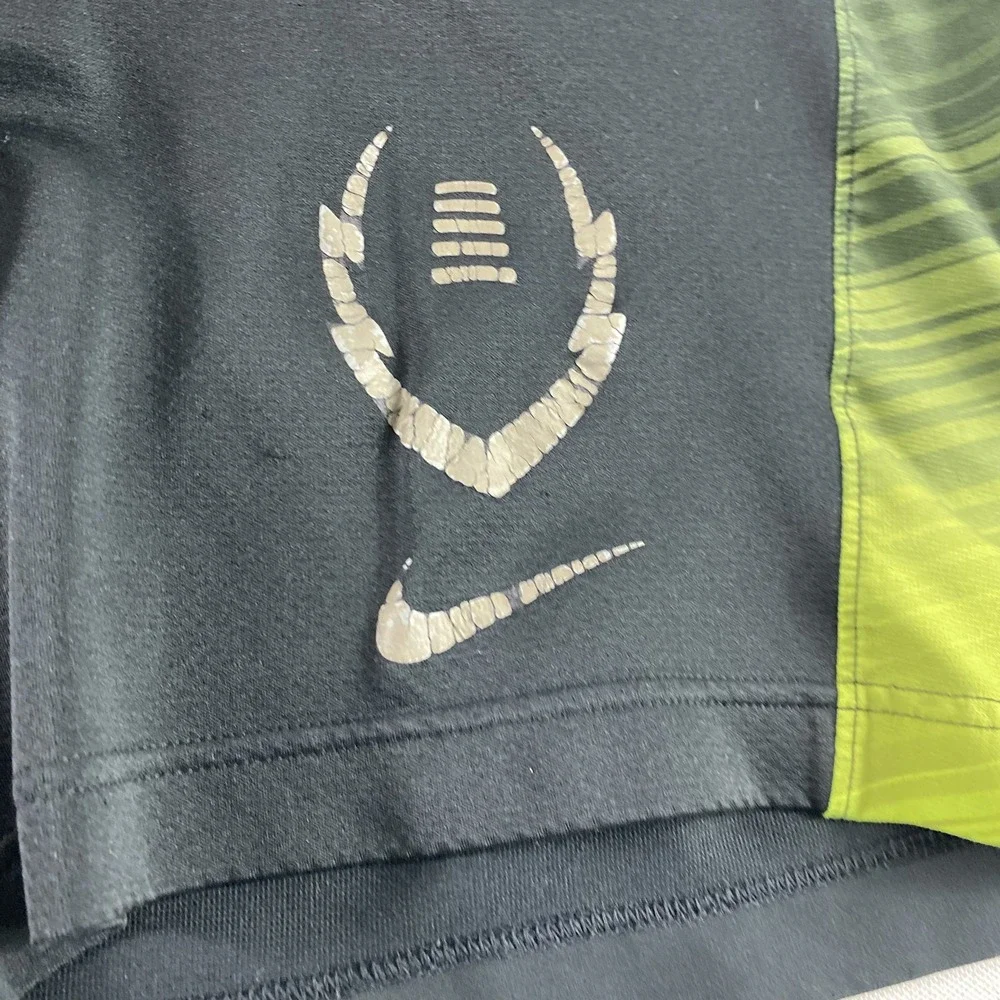 Nike Football Shorts Mens Medium Black Green Dri Fit Training NCAA Athletic